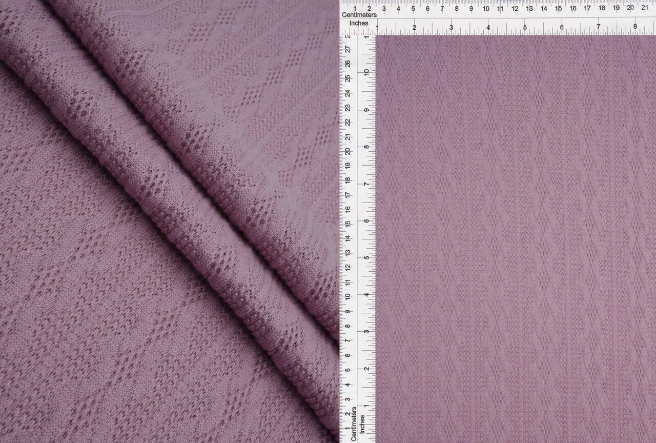 1 Yard Knit Jacquard Cable Knit Sweater Fabric Stretch Polyester Spandex 58/60 Inches Wide